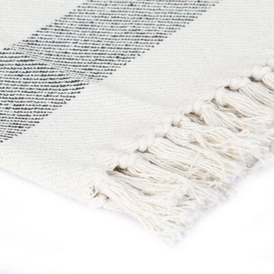 vidaXL Throw Cotton Stripe 220x250 cm Anthracite