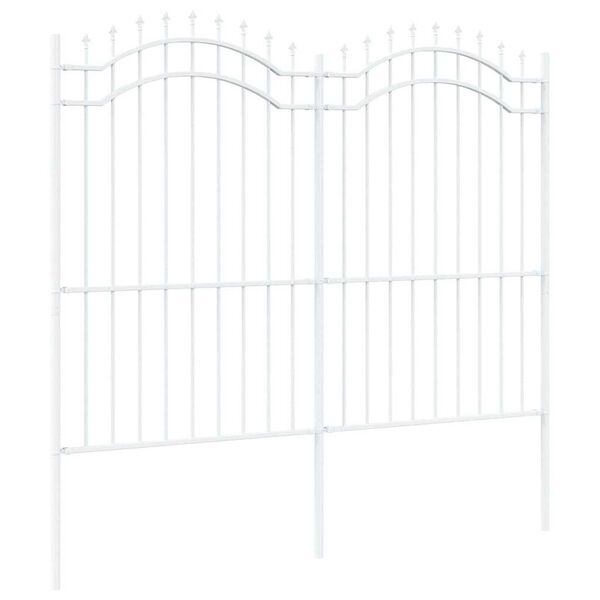 vidaXL Garden Fence White 215 cm Powder-coated steel