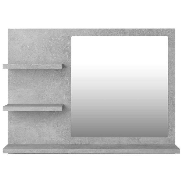 vidaXL Bathroom Mirror Concrete Grey 60x10.5x45 cm Engineered Wood