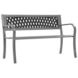 vidaXL Garden Bench Black 120 cm Steel