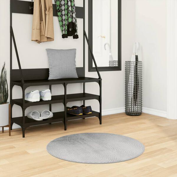 vidaXL Rug IZA Short Pile Scandinavian Look Grey Ø 80 cm