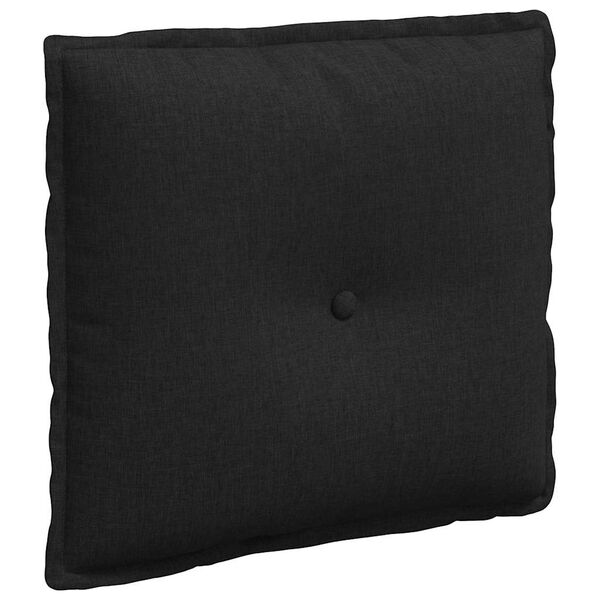 vidaXL Back Pillow Black 50 x 19 x 45 cm Fabric