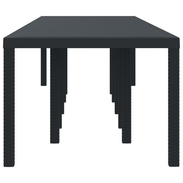 vidaXL Garden Table Anthracite 350 x 100 x 74 cm Poly Rattan