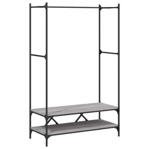 vidaXL Clothes Rack with Shelves Grey Sonoma Engineered Wood