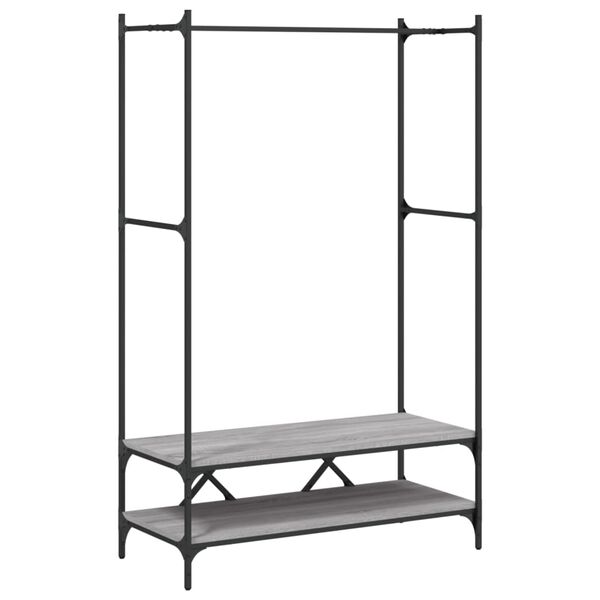 vidaXL Clothes Rack with Shelves Grey Sonoma Engineered Wood
