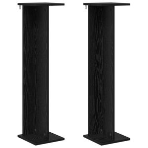 vidaXL Plant Stand Black Oak 25 x 25.5 x 100.5 cm Engineered Wood