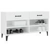 vidaXL Shoe Cabinet High Gloss White 102x35x55 cm Engineered Wood