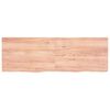 vidaXL Wall Shelf Light Brown 120x40x(2-4) cm Treated Solid Wood Oak