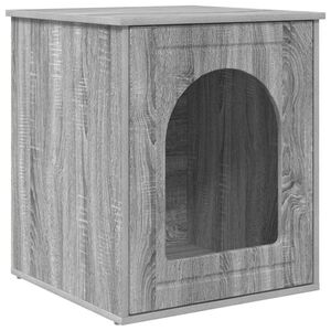 vidaXL Cat House Grey Sonoma 53 x 52 x 62 cm Engineered Wood