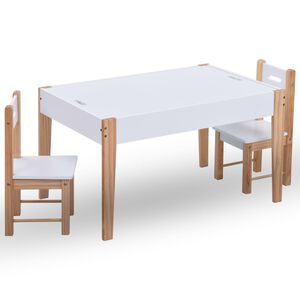 vidaXL Kids Table And Chair Set | Black and White | MDF and pinewood | One Size