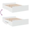 vidaXL Bed Frame with Drawers without Mattress White 140x190 cm