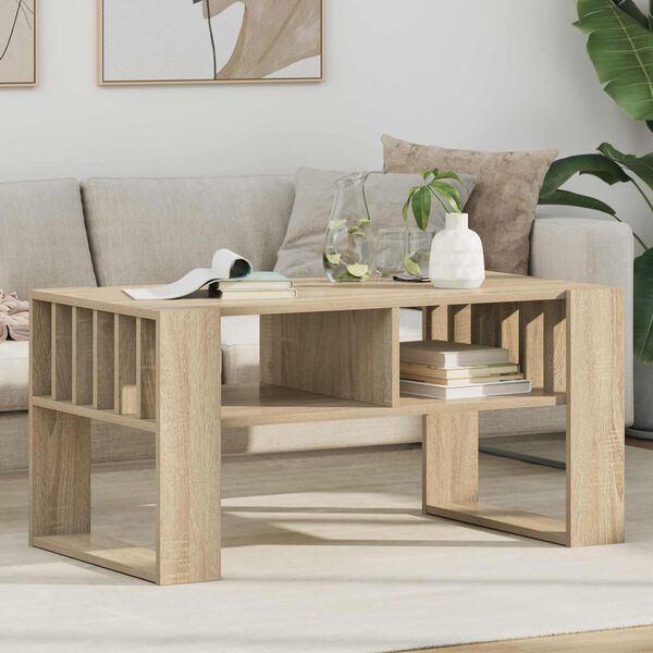 vidaXL Coffee Table Sonoma Oak 92 x 49.5 x 45 cm Engineered Wood