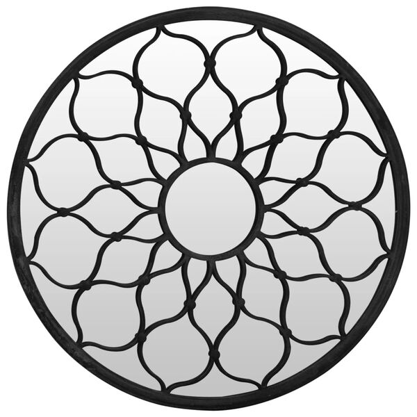 vidaXL Mirror Black 60x3 cm Iron Round for Indoor Use