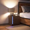 vidaXL Bedside Cabinet with LED Lights Brown Oak Engineered Wood
