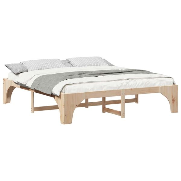vidaXL Bed Frame Brown 180 x 200 cm Solid Pine Wood