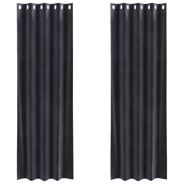 vidaXL Blackout Curtains 2 pcs Dark Grey 140 x 245 cm Velvet