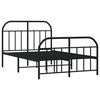 vidaXL Metal Bed Frame without Mattress with Footboard Black 120x200cm