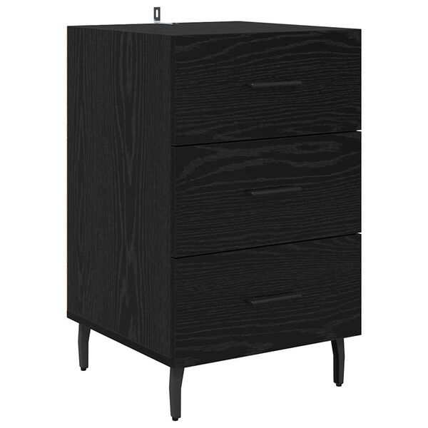 vidaXL Bedside Cabinet Black Oak 40 x 40 x 66 cm Engineered Wood