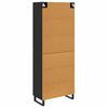 vidaXL Highboard Black Oak 69.5 x 34 x 180 cm Engineered Wood