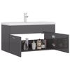 vidaXL Sink Cabinet with Built-in Basin High Gloss Grey Engineered Wood