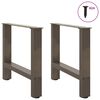 vidaXL Coffee Table Legs Natural Steel 2 pcs 50x(42-43) cm Steel
