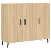 vidaXL Sideboard Sonoma Oak 90x34x80 cm Engineered Wood
