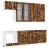 vidaXL Kitchen Unit KALMAR 8 pcs Smoked Oak Engineered Wood