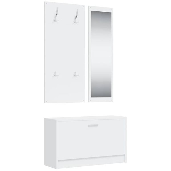 vidaXL 3-in-1 Shoe Cabinet Set White Engineered Wood