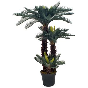 vidaXL Artificial Plant Cycas Palm with Pot Green 125 cm