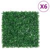 vidaXL Artificial Shrub Leaf Fence&nbsp;6 pcs Green 50x50 cm