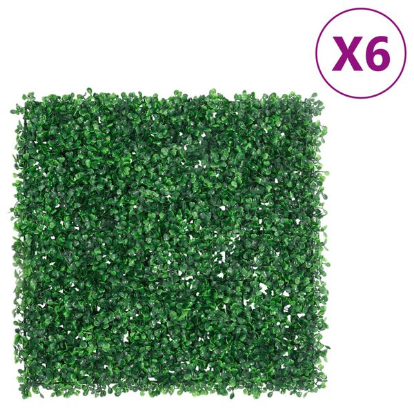 vidaXL Artificial Shrub Leaf Fence&nbsp;6 pcs Green 50x50 cm