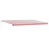 vidaXL Retractable Awning Red and White 500 x 350 cm