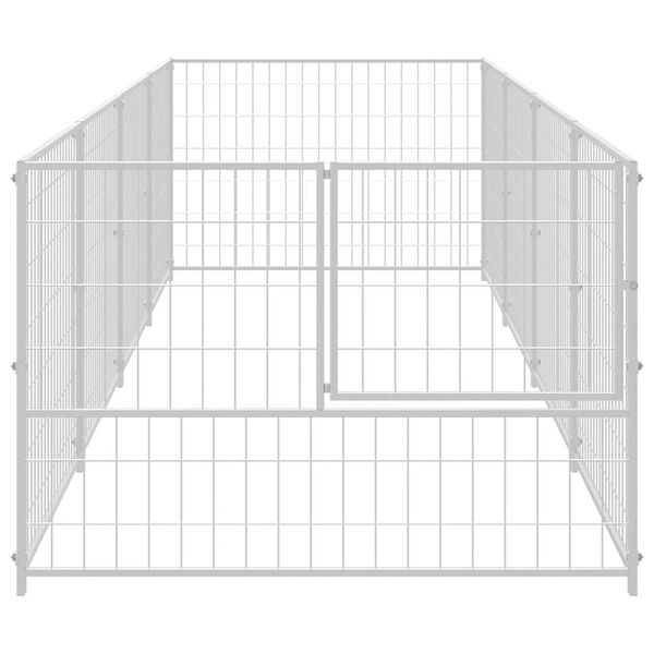 vidaXL Dog Kennel Silver 4 m&sup2; Steel