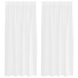 vidaXL Voile Curtain with Curtains 2 pcs White 175 x 140 cm Polyester