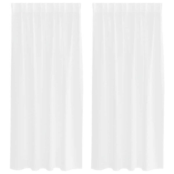 vidaXL Voile Curtain with Curtains 2 pcs White 175 x 140 cm Polyester