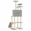 vidaXL Cat Tree with Sisal Scratching Posts Light Grey 166 cm