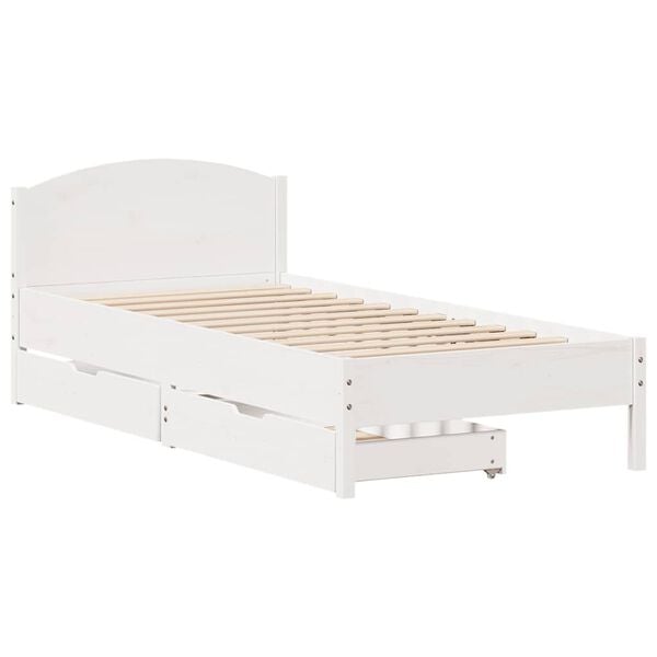 vidaXL Bed Frame without Mattress White 90x200 cm Solid Wood Pine