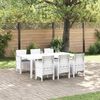 vidaXL Garden Dining Set 7 pcs White Polt rattan