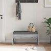 vidaXL Hall Bench with Cushion Grey Sonoma 83 x 38 x 40 cm