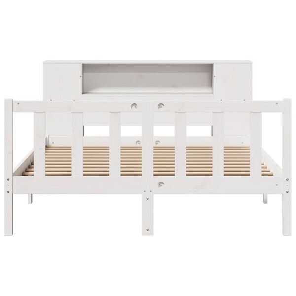 vidaXL Bookcase Bed without Mattress White 140x200 cm Solid Wood Pine