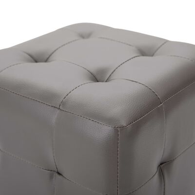 vidaXL Pouffe 2 pcs Grey 30x30x30 cm Faux Leather