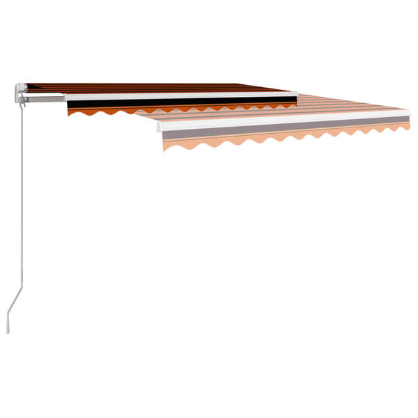 vidaXL Manual Retractable Awning 300x250 cm Orange and Brown