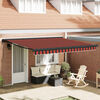 vidaXL Manual Retractable Awning with LED 350x250 cm Orange and Brown