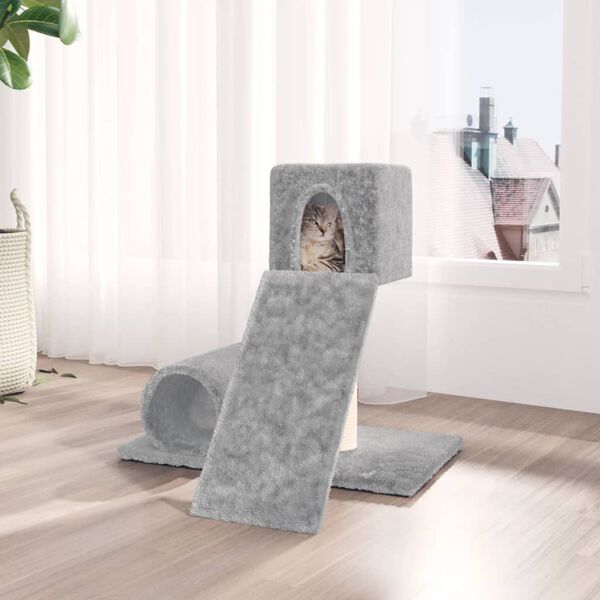 vidaXL Cat Tree with Sisal Scratching Post Light Grey 59 cm
