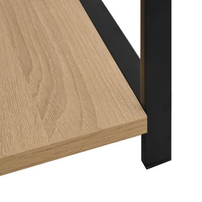 vidaXL Small Straight Book Shelf Black and Oak 33.5x39.6x79.7 cm Engineered Wood