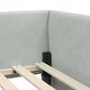 vidaXL Corner Bed Frame Light Grey 100 cm x 200 cm Velvet