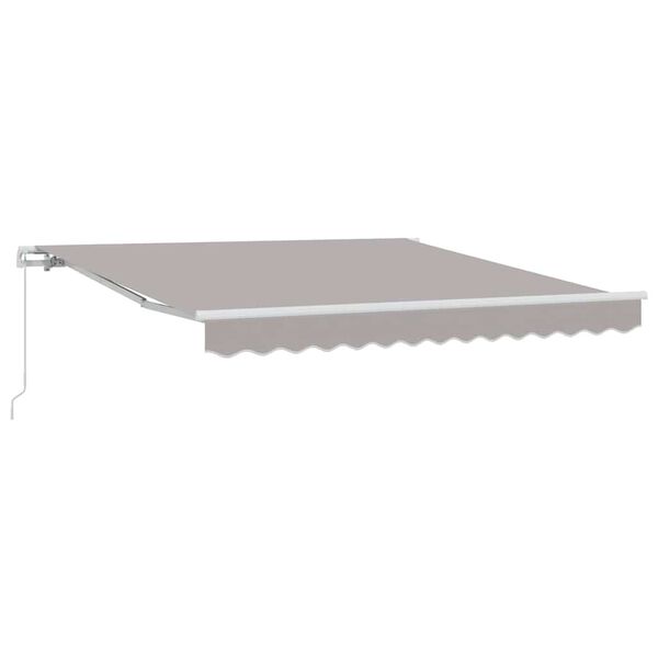 vidaXL Retractable Awning Manual Light grey 350 x 250 cm Fabric