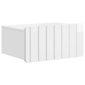 vidaXL Wall-Mounted Bedside Cabinet High Gloss White 49 x 34.5 x 24 cm