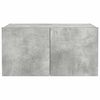 vidaXL TV Wall Cabinet with LED Lights Concrete Grey 60x35x31 cm