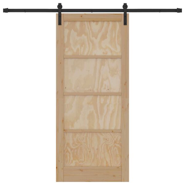 vidaXL Sliding Door Brown 86 x 198.5 cm Solid Pine Wood